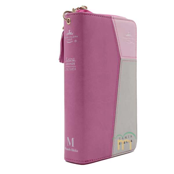 Biblia chequera RVR60 - Contempo tricolor rosa - Cierre - Índice - Image 3