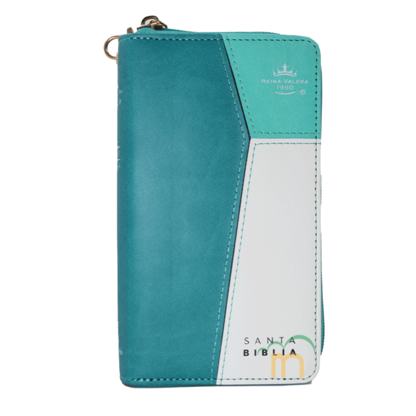 Biblia chequera RVR60 - Contempo tricolor turquesa - Cierre - Índice