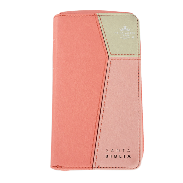 Biblia chequera RVR60 - Contempo tricolor coral - Cierre - Índice