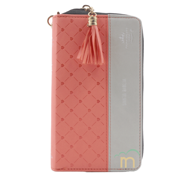 Biblia chequera RVR60 - Horizonte coral gris - Cierre