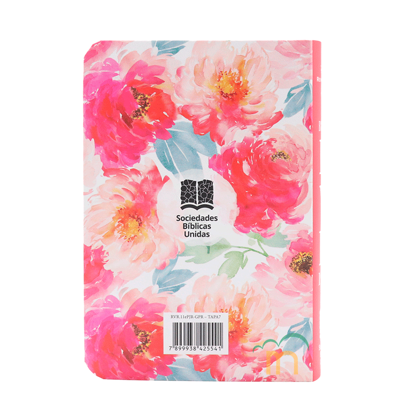 Biblia mini bolsillo semiflexible RVR60 - Flores rosa - Image 4