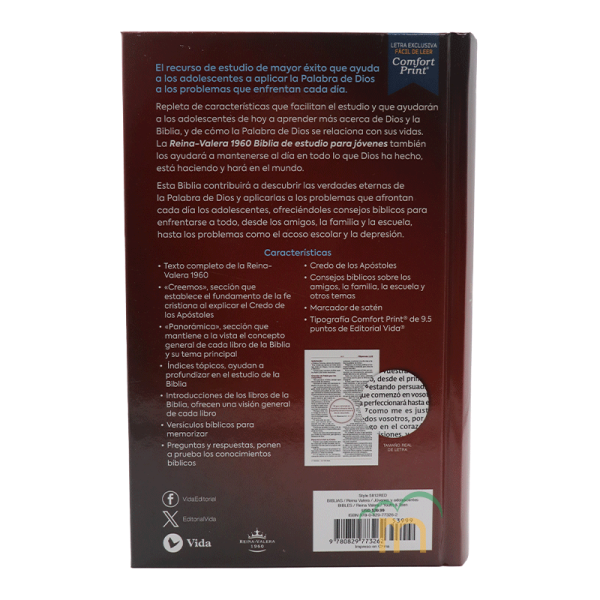 Biblia de estudio para jóvenes RVR60 - Roja - Tapa dura - Image 3