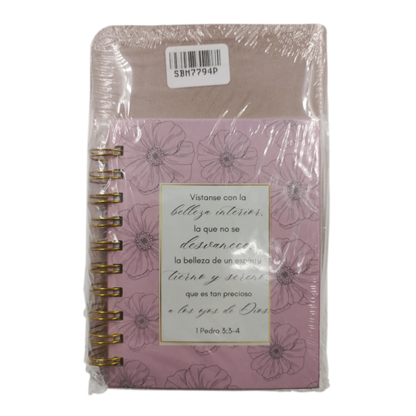 Paquete La mujer en la Biblia letra grande RVR60 - Rosa oro - Incluye libreta - Image 5
