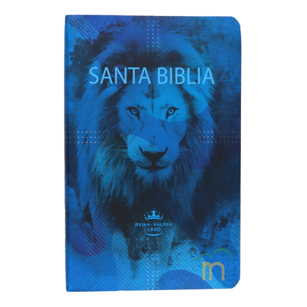 Biblia mediana RVR60 - León azul Semiflexible