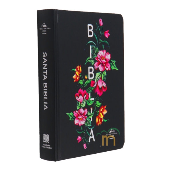 Biblia chica RVR60 - Negro con flores - Tapa dura - Image 3