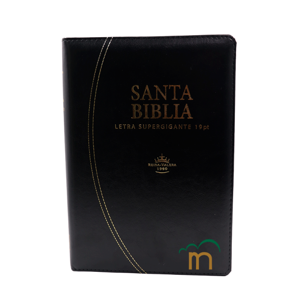 Biblia grande letra supergigante RVR60 - Negro - Cierre - Índice