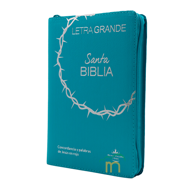 Biblia mediana letra grande RVR60 - Covertex - Corona Turquesa - Índice - Image 2