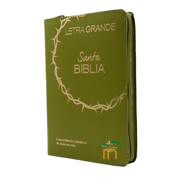 Biblia mediana letra grande RVR60 - Covertex - Corona Verde - Índice - Image 2