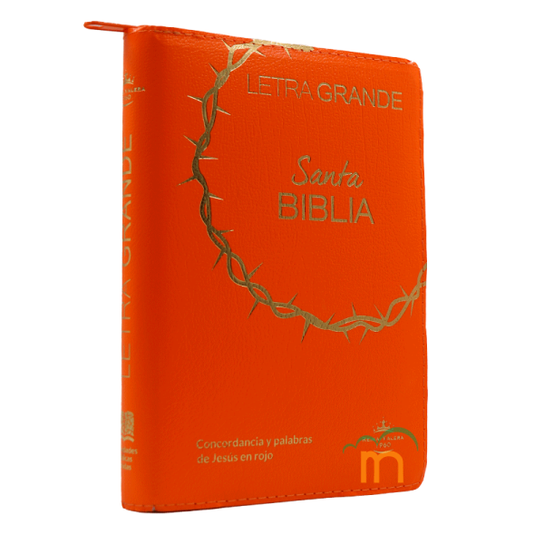 Biblia mediana letra grande RVR60 - Covertex - Corona Naranja - Índice - Image 3