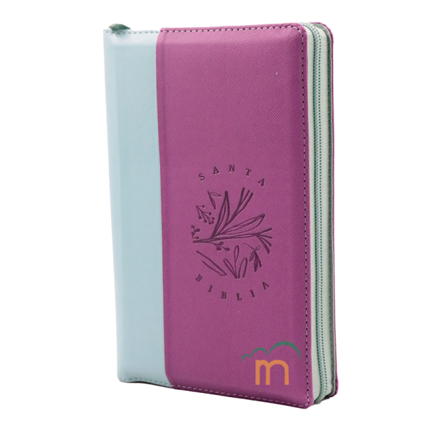 Biblia manual letra grande RVR60 - QR Morado Verde - Cierre - Image 2