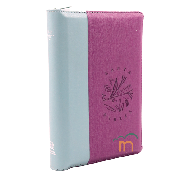 Biblia manual letra grande RVR60 - QR Morado Verde - Cierre - Image 3