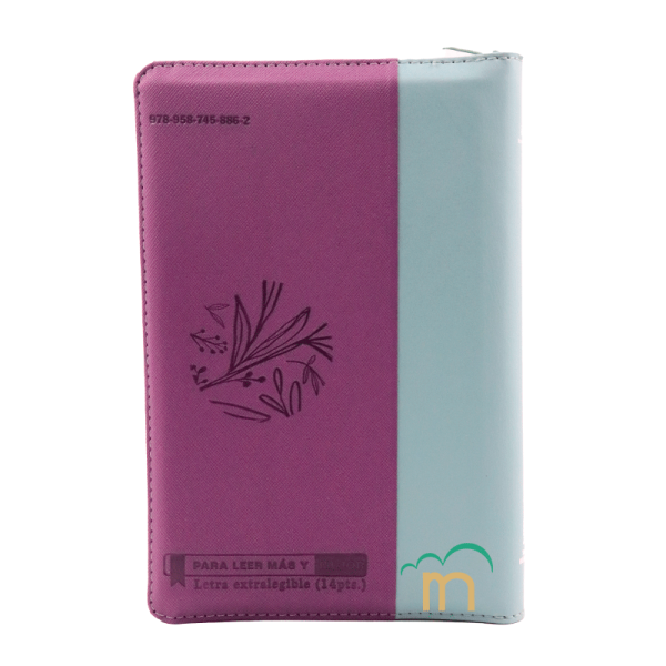 Biblia manual letra grande RVR60 - QR Morado Verde - Cierre - Image 4