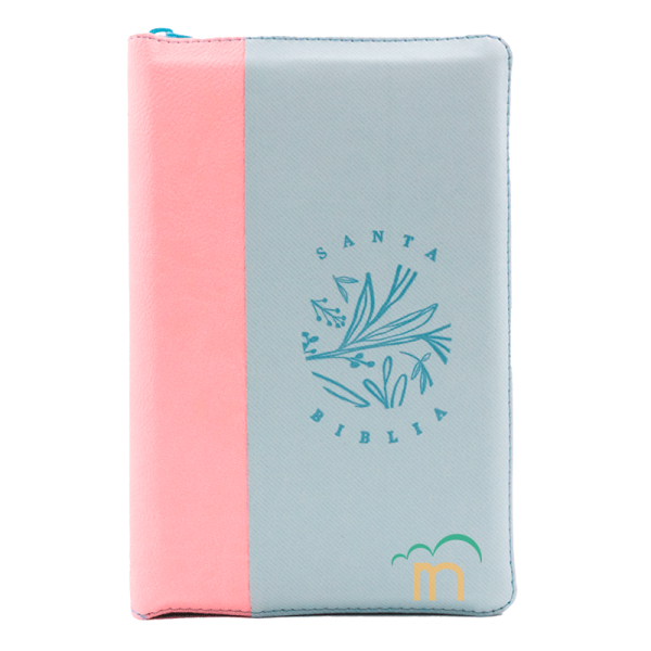 Biblia manual letra grande RVR60 - QR Verde Rosa - Cierre