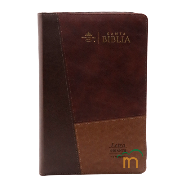 Biblia manual letra gigante RVR60 - Iconic Tricolor Café - Cierre – Índice