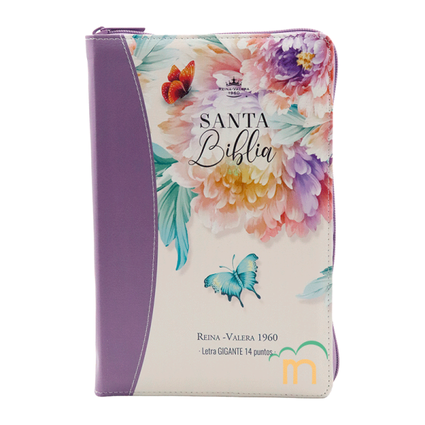 Biblia manual letra gigante RVR60 - Jardín Lila - Cierre – Índice
