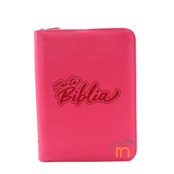 Biblia chica letra chica 8 puntos RVR60 - QR Fucsia - Cierre