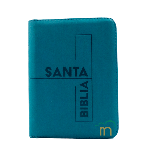 Biblia chica letra chica 8 puntos RVR60 - QR Azul jade - Cierre
