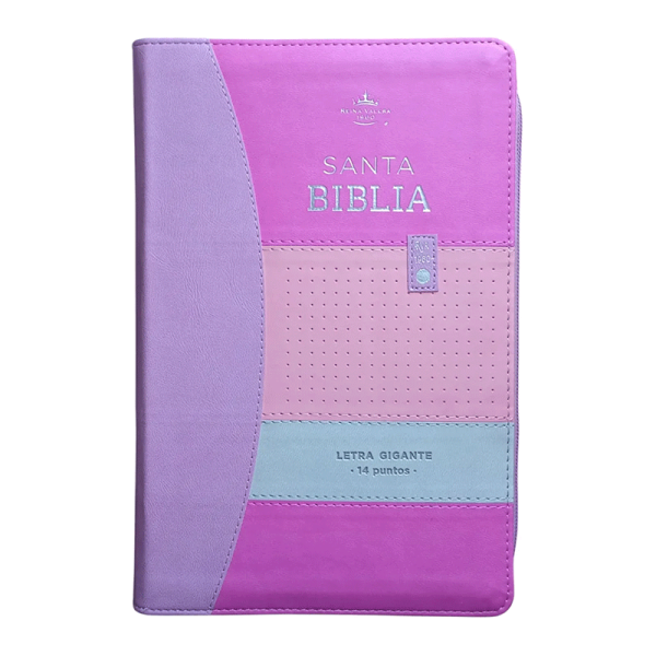 Biblia manual letra gigante RVR60 - Iconic Tricolor Lila - Cierre - Índice