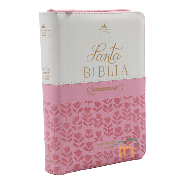 Biblia quinceañera RVR60 - Rosa blanco - Cierre - Índice - Image 3