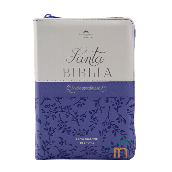 Biblia quinceañera RVR60 - Lila blanco - Cierre - Índice