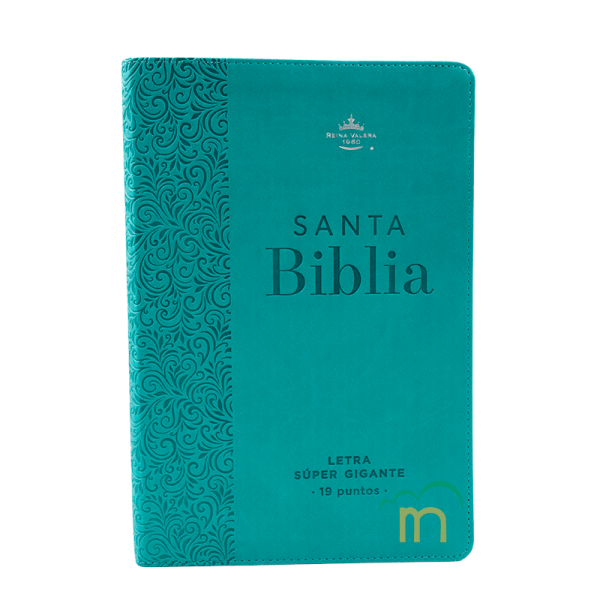 Biblia Éfeso grande letra súpergigante RVR60 - Turquesa floral