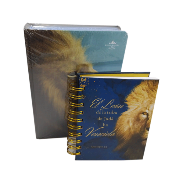 Paquete Biblia mediana RVR60 - León azul - Incluye libreta - Image 5