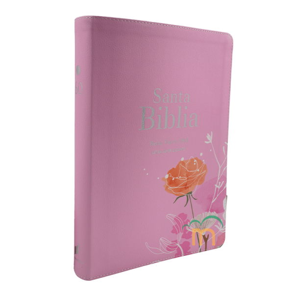 Biblia grande letra súper gigante Rosa RVR60 - Símil Piel - Image 3