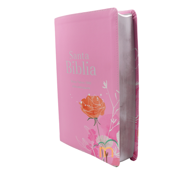 Biblia grande letra súper gigante Rosa RVR60 - Símil Piel - Image 2
