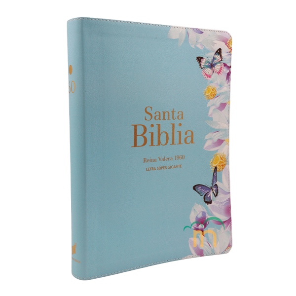 Biblia grande letra súper gigante Azul Claro RVR60 - Símil Piel - Image 3