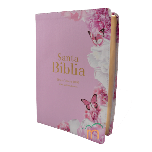 Biblia grande letra súper gigante Rosa Claro RVR60 - Símil Piel - Image 2