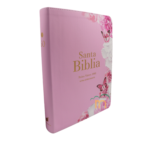 Biblia grande letra súper gigante Rosa Claro RVR60 - Símil Piel - Image 3