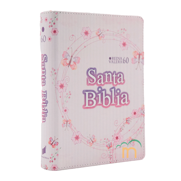 Biblia Compacta Juvenil RVR60 - Símil Piel - Mariposa Rosa Palo - Image 2
