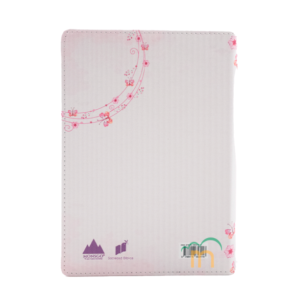 Biblia Compacta Juvenil RVR60 - Símil Piel - Mariposa Rosa Palo - Image 3