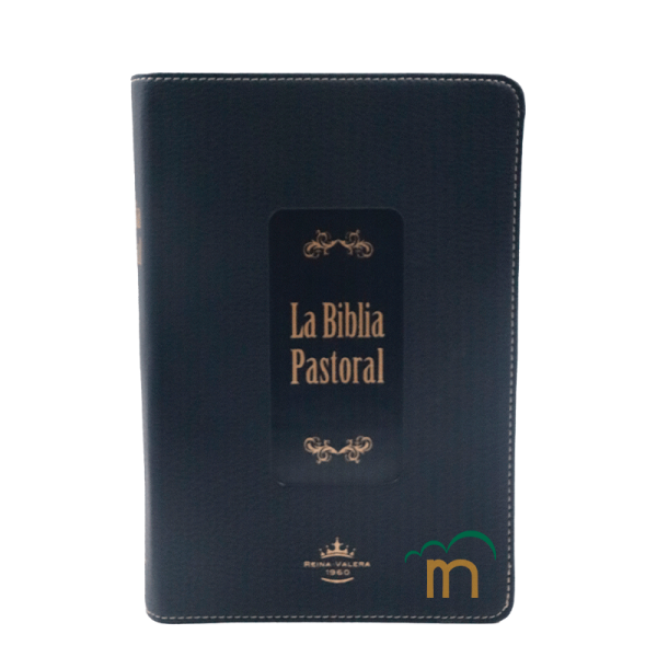 Biblia Pastoral RVR60 Mediana - Letra Grande - Imitación Piel Azul