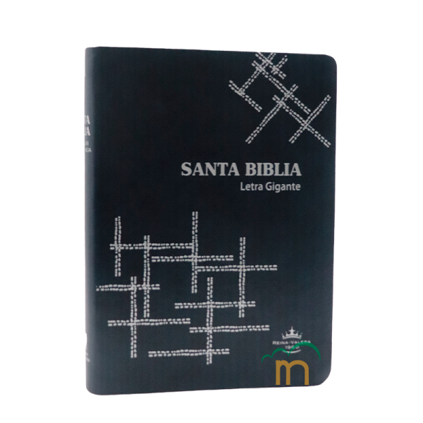 Biblia Grande RVR60 - Letra Gigante - Imitación Piel - Azul Marino Rayas