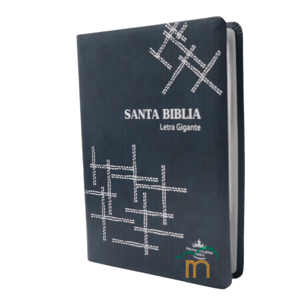 Biblia Grande RVR60 - Letra Gigante - Imitación Piel - Azul Marino Rayas - Image 2