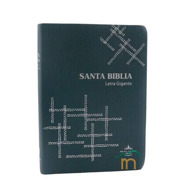 Biblia Grande RVR60 - Letra Gigante - Imitación Piel - Turquesa Obscuro Rayas