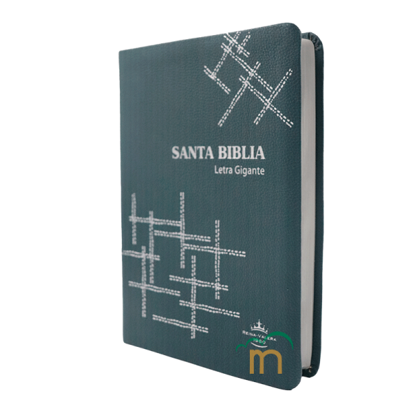 Biblia Grande RVR60 - Letra Gigante - Imitación Piel - Turquesa Obscuro Rayas - Image 2