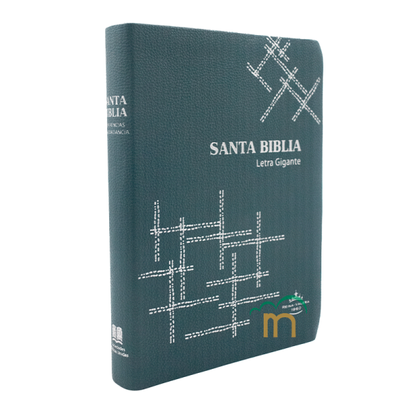 Biblia Grande RVR60 - Letra Gigante - Imitación Piel - Turquesa Obscuro Rayas - Image 3