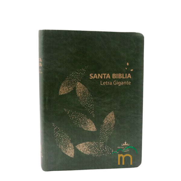 Biblia Grande RVR60 - Letra Gigante - Imitación Piel - Verde Oscuro Hojas