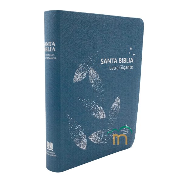 Biblia Grande RVR60 - Letra Gigante - Imitación Piel - Azul Claro Hojas
