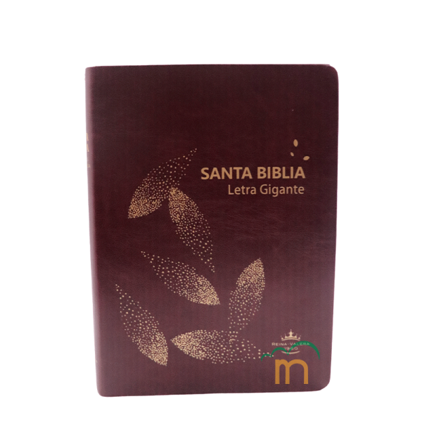 Biblia Grande RVR60 - Letra Gigante - Imitación Piel - Vino Hojas