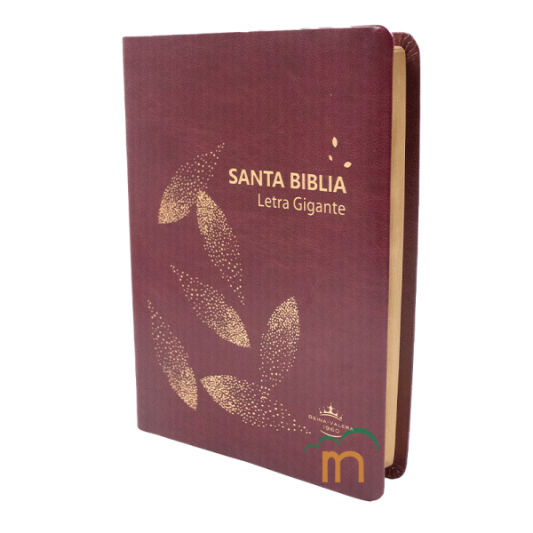 Biblia Grande RVR60 - Letra Gigante - Imitación Piel - Vino Hojas - Image 2