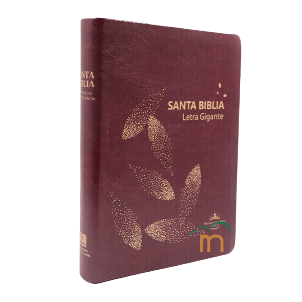 Biblia Grande RVR60 - Letra Gigante - Imitación Piel - Vino Hojas - Image 3