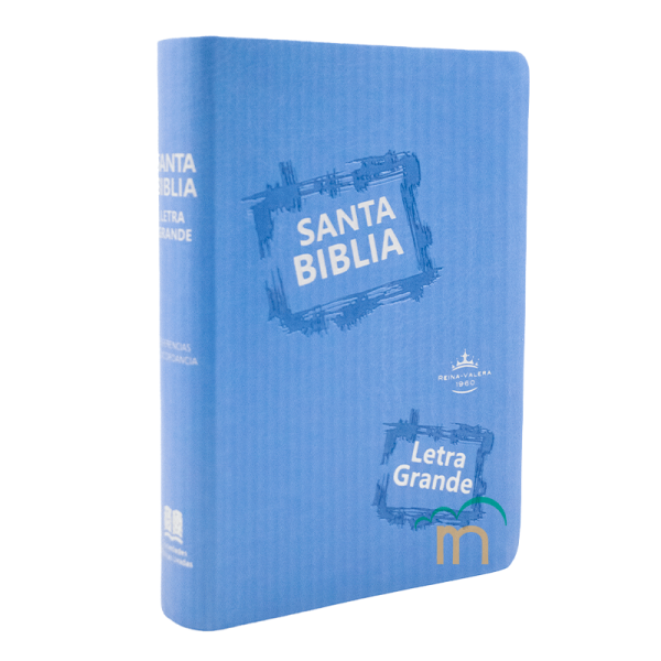 Biblia Mediana RVR60 - Letra Grande - Imitación Piel Celeste - Image 2