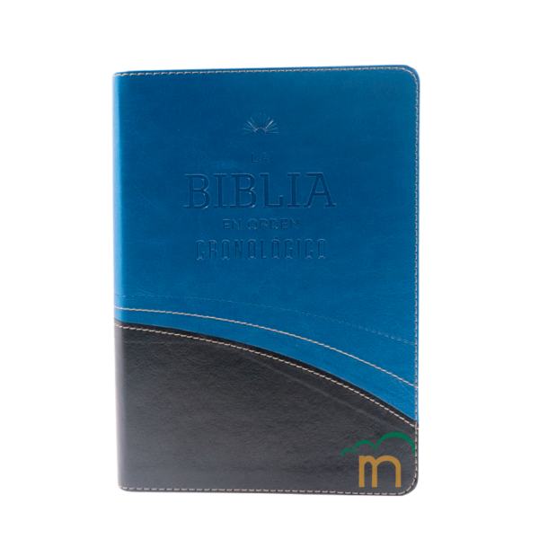 Biblia en orden cronológico RVR60 - Imitación Piel - Duo azul/negro
