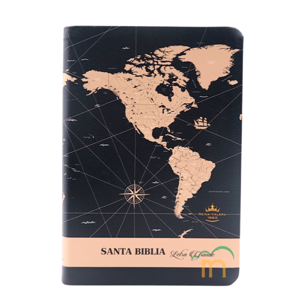 Biblia mediana letra grande RVR60 - Imitación Piel - Negro mapa