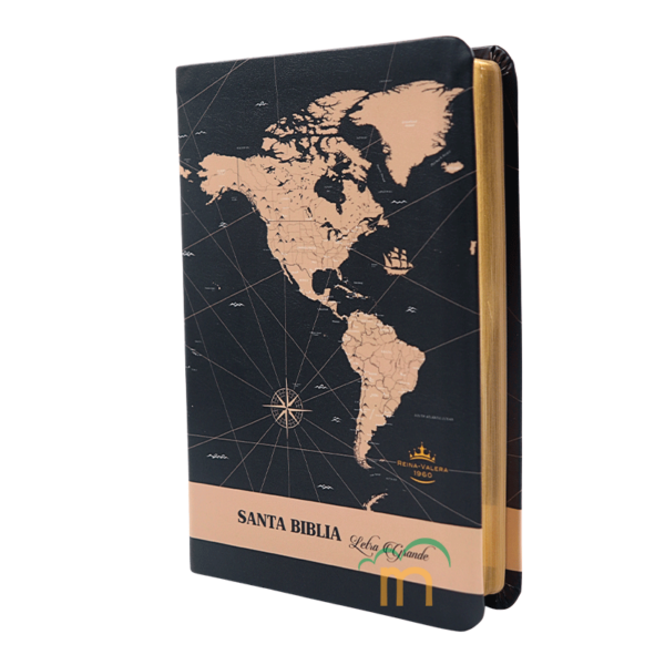 Biblia mediana letra grande RVR60 - Imitación Piel - Negro mapa - Image 2