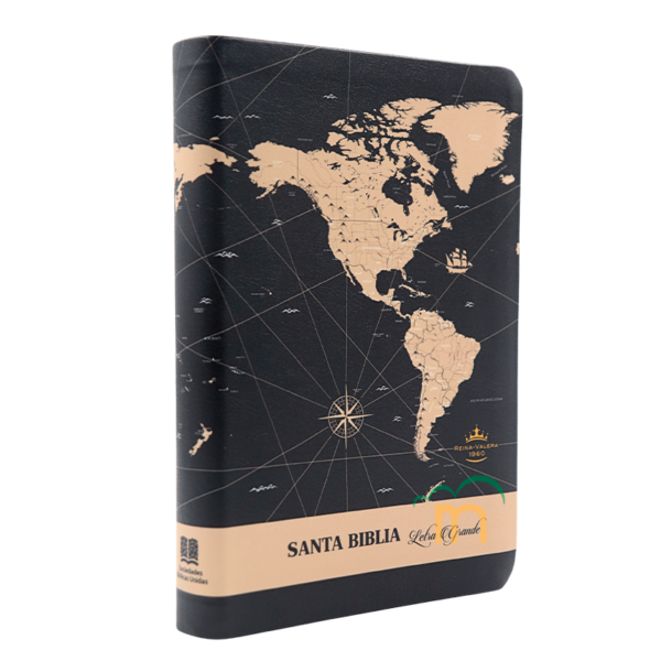 Biblia mediana letra grande RVR60 - Imitación Piel - Negro mapa - Image 3
