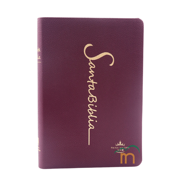 Biblia mediana letra grande RVR60 - Imitación Piel - Vino fuerte cursiva